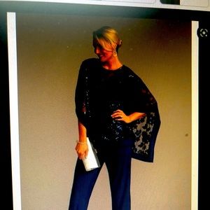 Mother of the groom 3 piece navy pants suite